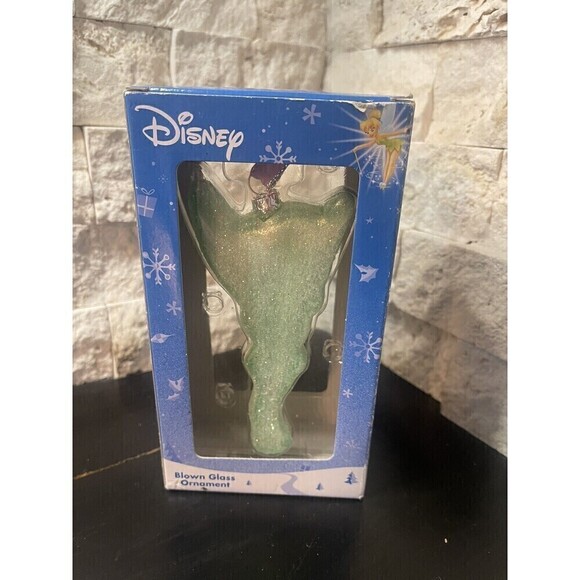 Disney Tinker Bell Blown Glass Ornament Holiday Christmas 5" Peter Pan - Picture 5 of 7